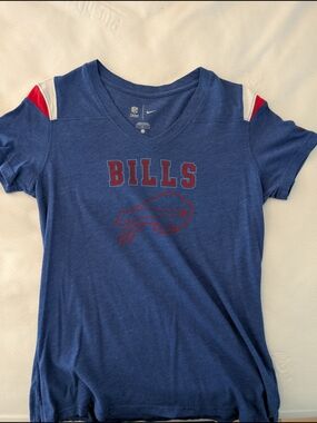 Nike Blue Buffalo Bills Short Sleeve Tee with Red Accents